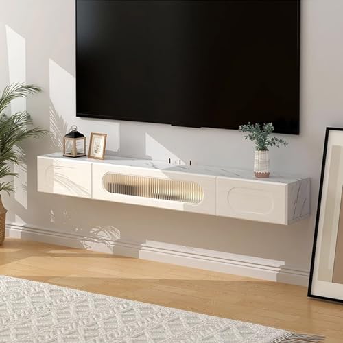 UQACHG Wandmontierter TV-Schrank mit Aufbewahrungsbox, TV-Schrank aus Massivholz, moderner Multimedia-Schrank mit Loch für Wohnzimmer E,White-b-L:140 cm/55 Zoll UQACHG Wandmontierter TV-Schrank mit Aufbewahrungsbox, TV-Schrank aus Massivholz, moderner Multimedia-Schrank mit Loch für Wohnzimmer E,White-b-L:140 cm/55 Zoll von UQACHG