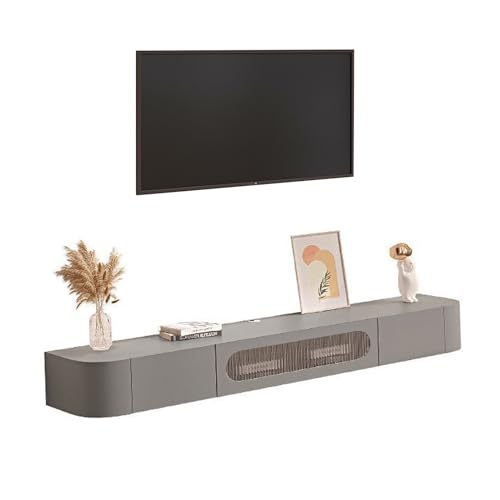 UQACHG Wandmontierter TV-Ständer mit Stauraum, schwebender TV-Schrank aus Massivholz, moderne Unterhaltungs-Mittelkonsole für Zuhause und Büro, für 30-65-Zoll-Fernseher, Grau, 160 cm UQACHG Wandmontierter TV-Ständer mit Stauraum, schwebender TV-Schrank aus Massivholz, moderne Unterhaltungs-Mittelkonsole für Zuhause und Büro, für 30-65-Zoll-Fernseher, Grau, 160 cm von UQACHG