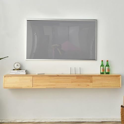 UQACHG Wandmontierter TV-Ständer mit zwei Schubladen, Massivholzschrank, schwimmendes Unterhaltungszentrum, TV- und Medienkonsole, Tischmöbel für Wohnzimmer, für 76,2 - 165,2 cm (30 - 65 Zoll UQACHG Wandmontierter TV-Ständer mit zwei Schubladen, Massivholzschrank, schwimmendes Unterhaltungszentrum, TV- und Medienkonsole, Tischmöbel für Wohnzimmer, für 76,2 - 165,2 cm (30 - 65 Zoll von UQACHG