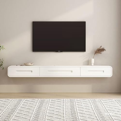 UQACHG Wandmontierter TV-Ständer mit zwei Schubladen, schwimmender TV-Schrank für 30-65-Zoll-Fernseher, Medienkonsole, kleines Unterhaltungszentrum für Schlafzimmer, Wohnzimmer, Flur, Bianco, 160 x 31 UQACHG Wandmontierter TV-Ständer mit zwei Schubladen, schwimmender TV-Schrank für 30-65-Zoll-Fernseher, Medienkonsole, kleines Unterhaltungszentrum für Schlafzimmer, Wohnzimmer, Flur, Bianco, 160 x 31 von UQACHG
