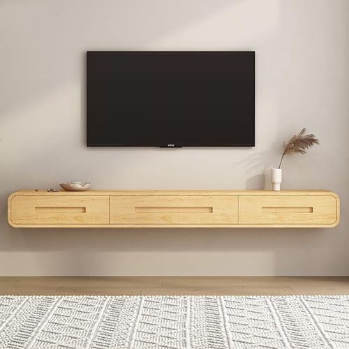 UQACHG Wandmontierter TV-Ständer mit zwei Schubladen, schwimmender TV-Schrank für 30-65-Zoll-Fernseher, Medienkonsole, kleines Unterhaltungszentrum für Schlafzimmer, Wohnzimmer, Flur, Natur, 160 x 31 UQACHG Wandmontierter TV-Ständer mit zwei Schubladen, schwimmender TV-Schrank für 30-65-Zoll-Fernseher, Medienkonsole, kleines Unterhaltungszentrum für Schlafzimmer, Wohnzimmer, Flur, Natur, 160 x 31 von UQACHG