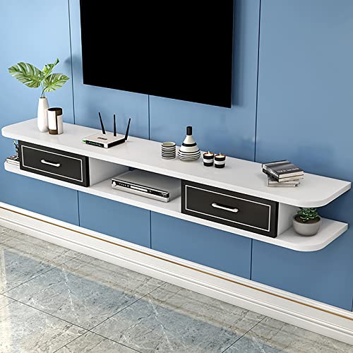 UQACHG Wandmontierter schwebender TV-Ständer/TV-Schrank, Wandbehang, TV-Ständer, Wandregal, mit Schublade und Aufbewahrungseinheit, Audio-/Video-Konsole, Multimedia-Konsole, Game Co, B-140 x 24 x 18 UQACHG Wandmontierter schwebender TV-Ständer/TV-Schrank, Wandbehang, TV-Ständer, Wandregal, mit Schublade und Aufbewahrungseinheit, Audio-/Video-Konsole, Multimedia-Konsole, Game Co, B-140 x 24 x 18 von UQACHG