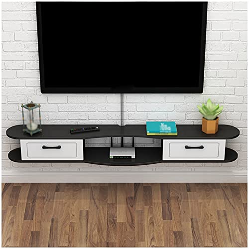 UQACHG Wandmontierter schwimmender TV-Ständer, moderner TV-Schrank, Unterhaltungszentrum-Komponente, mit Tür und Aufbewahrungseinheit, Audio-/Video-Konsole, Multimedia-Konsole, Schwarz, 140 x 22 x 20 UQACHG Wandmontierter schwimmender TV-Ständer, moderner TV-Schrank, Unterhaltungszentrum-Komponente, mit Tür und Aufbewahrungseinheit, Audio-/Video-Konsole, Multimedia-Konsole, Schwarz, 140 x 22 x 20 von UQACHG