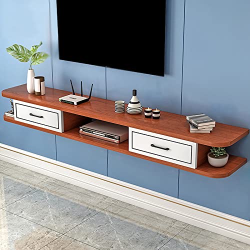UQACHG Wandmontierter schwimmender TV-Ständer/TV-Schrank, Wandbehang, TV-Ständer, Wandregal, mit Schublade und Aufbewahrungseinheit, Audio-/Video-Konsole, Multimedia-Konsole, Game Co, C-120 x 24 x 18 von UQACHG