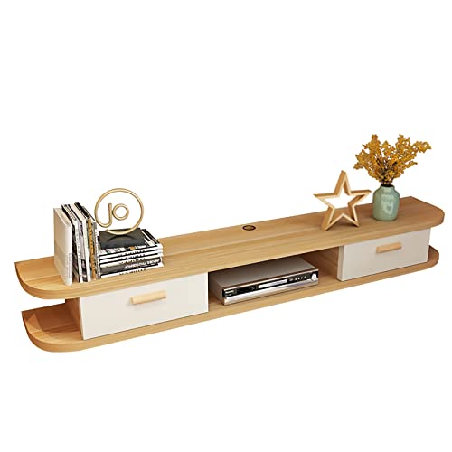 UQACHG Wandmontiertes TV-Regal, schwimmender TV-Ständer, schwimmender TV-Schrank, Regal, Holz, Medienkonsole, Unterhaltungszentrum, unter dem Fernseher, schwebender Schrank UQACHG Wandmontiertes TV-Regal, schwimmender TV-Ständer, schwimmender TV-Schrank, Regal, Holz, Medienkonsole, Unterhaltungszentrum, unter dem Fernseher, schwebender Schrank von UQACHG
