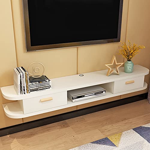 UQACHG Wandmontiertes TV-Regal, schwimmender TV-Ständer, schwimmender TV-Schrank, Regal, Holz, Medienkonsole, Unterhaltungszentrum, unter dem Fernseher, schwebender Schrank von UQACHG