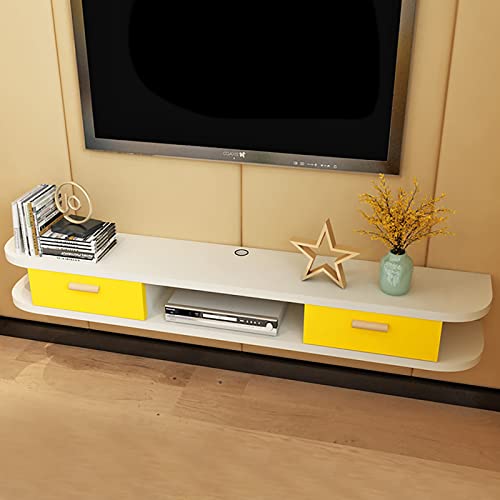 UQACHG Wandmontiertes TV-Regal, schwimmender TV-Ständer, schwimmender TV-Schrank, Regal, Holz, Medienkonsole, Unterhaltungszentrum, unter dem Fernseher, schwebender Schrank UQACHG Wandmontiertes TV-Regal, schwimmender TV-Ständer, schwimmender TV-Schrank, Regal, Holz, Medienkonsole, Unterhaltungszentrum, unter dem Fernseher, schwebender Schrank von UQACHG