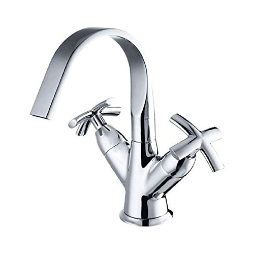 UQACHG Wasserfalldüse, Waschbeckenarmatur, Badezimmer, Warm- und Kaltwassermischer, modischer Zwei-Griff-Messing-Überzug, Waschbeckenarmatur, von UQACHG