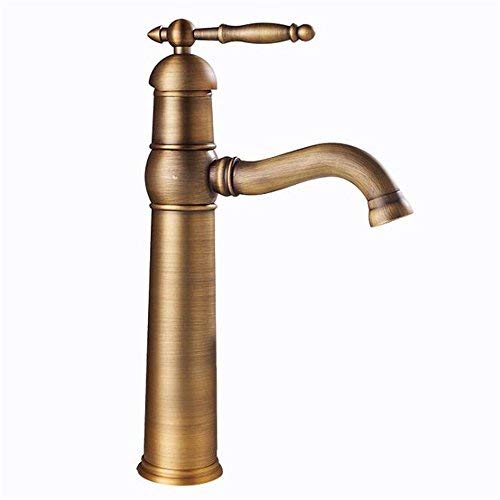 UQACHG Wasserhahn für Garten, Badezimmer, antikes Messing, für Küche, Heiß- und Kaltmischbatterie, Waschtisch, oberhalb der Theke, Einzelloch, von UQACHG
