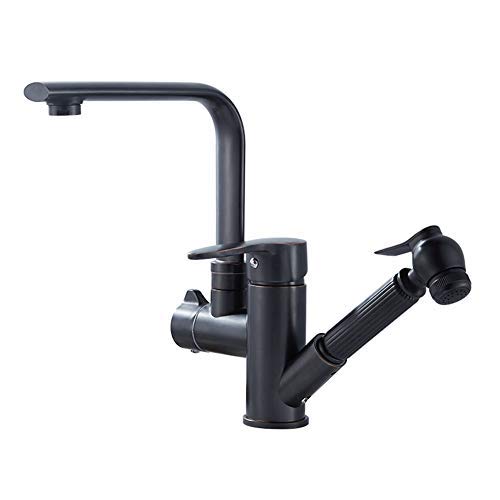 UQACHG Wasserhahn für Garten, Küche, Badezimmer, Waschbecken, komplett aus Kupfer, drehbar, ausziehbar, für heiße und kalte Waschtische von UQACHG