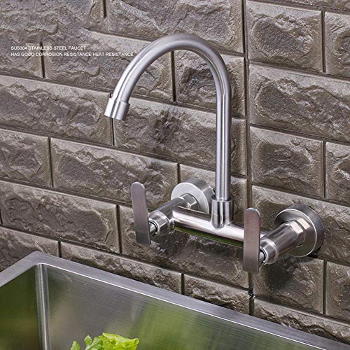Wandmontage, Edelstahl, Wandmontage, Küche, Wandmontage, multifunktional, heißes und kaltes Wasser, Universal-Drehgelenk, Spüle, Balkon, Waschküche, Pool, Wasserhahn, A Wandmontage, Edelstahl, Wandmontage, Küche, Wandmontage, multifunktional, heißes und kaltes Wasser, Universal-Drehgelenk, Spüle, Balkon, Waschküche, Pool, Wasserhahn, A von UQACHG