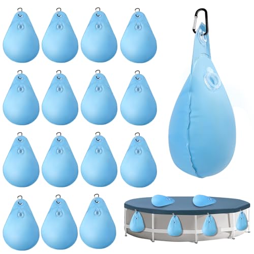 UQM 16 Stück große Poolabdeckungsgewichte mit Haken, auslaufsichere Schwimmbadabdeckung Hängetasche, dicke PVC-Pool-Wassersäcke, Frostschutz-Winter-Poolplanen-Gewichte für oberirdische Poolabdeckung UQM 16 Stück große Poolabdeckungsgewichte mit Haken, auslaufsichere Schwimmbadabdeckung Hängetasche, dicke PVC-Pool-Wassersäcke, Frostschutz-Winter-Poolplanen-Gewichte für oberirdische Poolabdeckung von UQM