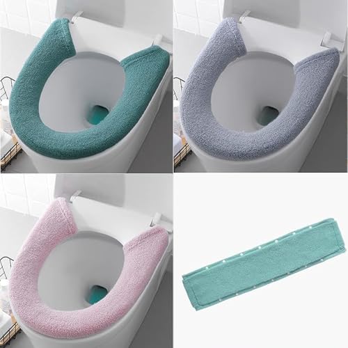 UQMIQURA 3 Stück WC-Sitz Cover, Toilettensitzbezug Warm, Toilet Seat Cover, WC-Sitzbezüge, Waschbar weich Dicker WC Sitz Pad für Die Meisten O-U-Toiletten von UQMIQURA