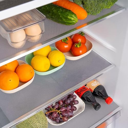 UQMIQURA 8 Stück Antibakterielle Kühlschrankmatten Matten entziehen Feuchtigkeit, Anti-Feuchtigkeit, DIY Zuschneidbar Kühlschrank Matten, für die Einlegeböden des Kühlschranks (45 * 29cm) von UQMIQURA