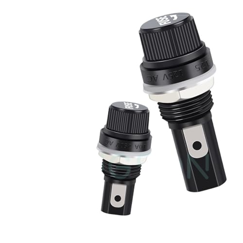 5PCS Panel Mounted Glass Fuse Holder 5 * 20mm 6 * 30mm insurance Tube Socket Fuse Holder 5x20 6x30 12MM Screw Cap Panel Fuse Holder(5X20MM Truncated) von UQOOHKBCU