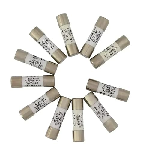 Solar10 Pcs Lot 1000V 10 * 38MM 1/2/5/8/10/12/15/20/25/30A DC PV Solar Fuse Metal Alloys For Solar Power System Protection(10 pieces 25 A) von UQOOHKBCU