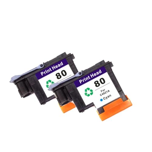 UQXJK Kompatibel mit 2er-Pack Cyan-Druckköpfen Designjet 1000 1000plus 1050 1055 Ersatz von UQXJK