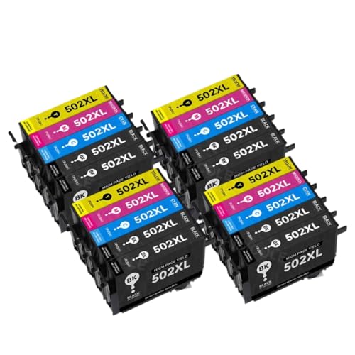 UQXJK Kompatibel mit dem Tintenpatronenset T502XL T502 502XL mit Chip. Verwendung mit XP 5100 XP 5105 WF 2860 WF 2865 Druckern(20PK) von UQXJK