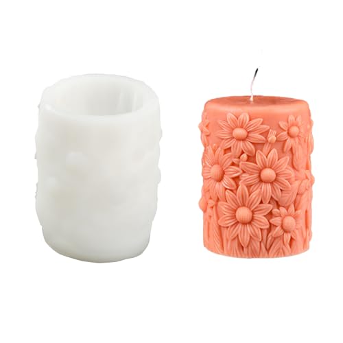 UR URLIFEHALL 1 x Blumen-Zylinder-Kerzenform, Blumensäulen, Silikonform für Aromatherapie, Basteln, Kerzen, Ornament, Tischdekoration, Party-Dekoration von UR URLIFEHALL