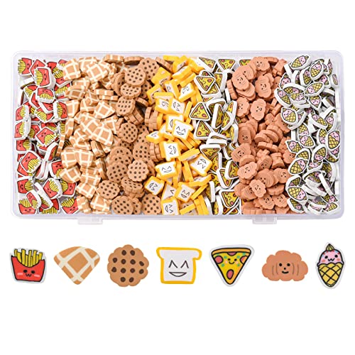 UR URLIFEHALL 105g 7 Stile Polymer Clay Cabochons Toast Cookie Pizza Chips Eis Scheiben für DIY Nagel Dekor Handyhülle von UR URLIFEHALL
