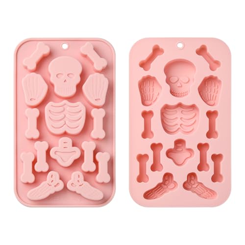 UR URLIFEHALL 2 Stück Halloween Totenkopf Silikonformen Skelett Knochen Fondant Formen zum Backen von Lebensmitteln Herstellung Gelee Süßigkeiten Keks Kuchen Dekoration UR URLIFEHALL 2 Stück Halloween Totenkopf Silikonformen Skelett Knochen Fondant Formen zum Backen von Lebensmitteln Herstellung Gelee Süßigkeiten Keks Kuchen Dekoration von UR URLIFEHALL
