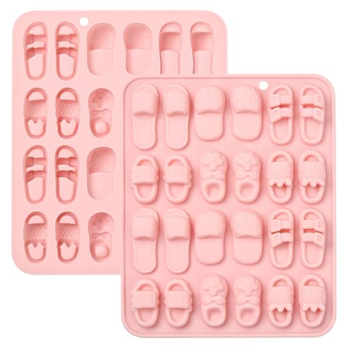 UR URLIFEHALL 2 Stück Hausschuhe Silikonformen Home Schuhe geformte Fondantformen für Schokolade, Süßigkeiten, Cupcakes, Seife, Gelee, Kekse, Eiswürfel von UR URLIFEHALL