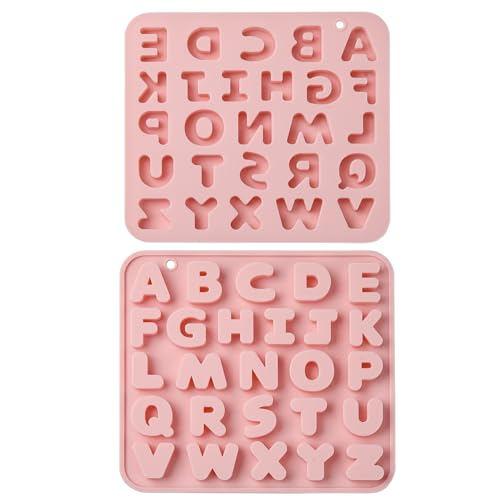 UR URLIFEHALL 2 Stück Silikon-Buchstabenformen Wiederverwendbare Alphabetformen Schokoladen-Silikonformen für DIY Backen Kuchen Süßigkeiten Fondant Kekse von UR URLIFEHALL