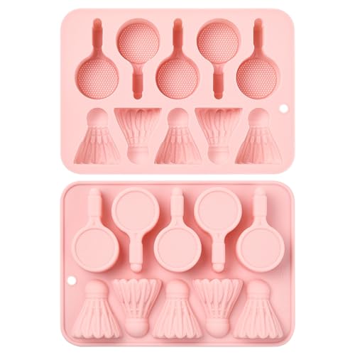 UR URLIFEHALL 2 Stück Silikonformen Badmintonschläger Sport geformte Backformen für Kuchen handgefertigte Seife Muffin Käsekuchen, Brownie Schokolade von UR URLIFEHALL