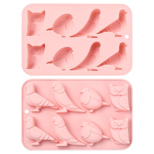 UR URLIFEHALL 2 Stück Vogel Silikonformen Eule Taube Form Schokolade Formen zum Backen Fondant DIY Süßigkeiten Gelee Eiswürfel Kuchen Dekoration von UR URLIFEHALL