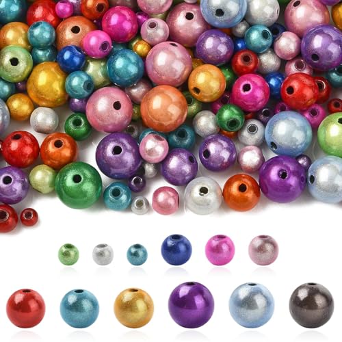 UR URLIFEHALL 350 Stück bunte Acrylperlen, rund, lose Abstandshalter, Perlen für DIY-Armbänder, Schmuckherstellung, Basteln, Zuhause, Party, dekorativ UR URLIFEHALL 350 Stück bunte Acrylperlen, rund, lose Abstandshalter, Perlen für DIY-Armbänder, Schmuckherstellung, Basteln, Zuhause, Party, dekorativ von UR URLIFEHALL