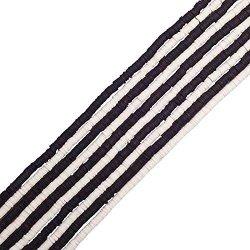 UR URLIFEHALL 3800 Stück 2 Farben gemischte handgefertigte Polymer-Ton-Perlen flach weiße Tonperlen Heishi Perlen schwarze Vinyl-Scheibenperlen für DIY Hawaii-Herstellung UR URLIFEHALL 3800 Stück 2 Farben gemischte handgefertigte Polymer-Ton-Perlen flach weiße Tonperlen Heishi Perlen schwarze Vinyl-Scheibenperlen für DIY Hawaii-Herstellung von UR URLIFEHALL