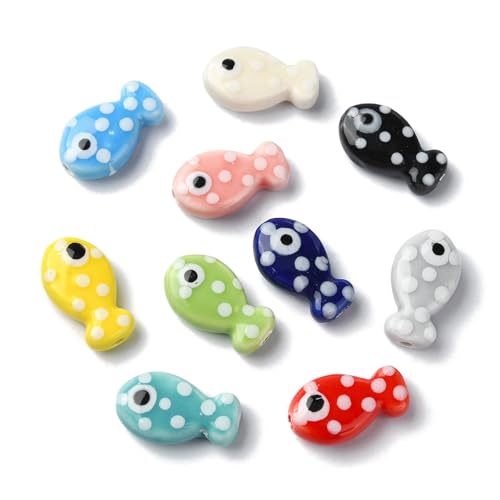 UR URLIFEHALL 40 Stück 20 Stile handgefertigte Porzellanperlen Fisch Keramikperlen Colourfu Meerestierperlen für Schmuckherstellung Armbänder DIY Handwerk UR URLIFEHALL 40 Stück 20 Stile handgefertigte Porzellanperlen Fisch Keramikperlen Colourfu Meerestierperlen für Schmuckherstellung Armbänder DIY Handwerk von UR URLIFEHALL