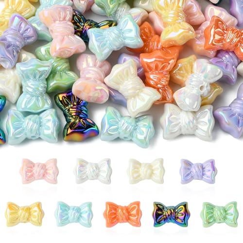 UR URLIFEHALL 45 Stück 9 Farben blickdichte Acryl-Schleifenperlen, UV-beschichtet, schillernde Schleife, ästhetische Perlen für DIY-Armbänder, Ohrringe, Schmuckherstellung UR URLIFEHALL 45 Stück 9 Farben blickdichte Acryl-Schleifenperlen, UV-beschichtet, schillernde Schleife, ästhetische Perlen für DIY-Armbänder, Ohrringe, Schmuckherstellung von UR URLIFEHALL