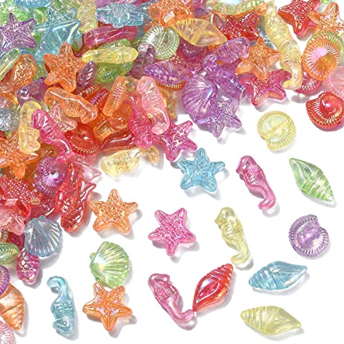 UR URLIFEHALL 480 Stück transparente Acrylperlen gemischte Formen Muschelfisch Seestern Ozean Thema Perlen für Schmuckherstellung Handwerk Kunstprojekte UR URLIFEHALL 480 Stück transparente Acrylperlen gemischte Formen Muschelfisch Seestern Ozean Thema Perlen für Schmuckherstellung Handwerk Kunstprojekte von UR URLIFEHALL