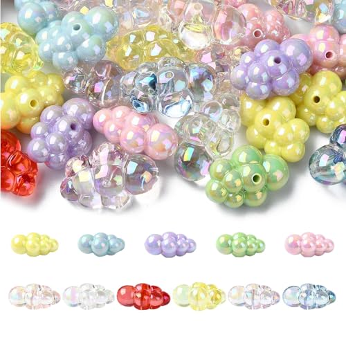 UR URLIFEHALL 50 Stück zufällige Acryl-Wolkenperlen, AB-Farbe, Wetter-Thema, lose Perlen für Armbänder, Halsketten, Schmuckherstellung, DIY-Projekte UR URLIFEHALL 50 Stück zufällige Acryl-Wolkenperlen, AB-Farbe, Wetter-Thema, lose Perlen für Armbänder, Halsketten, Schmuckherstellung, DIY-Projekte von UR URLIFEHALL