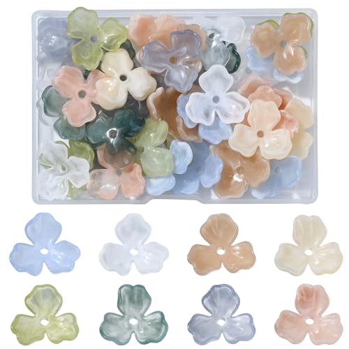 UR URLIFEHALL Acryl-Blumen-Perlenkappen in 8 Farben, 40 Stück UR URLIFEHALL Acryl-Blumen-Perlenkappen in 8 Farben, 40 Stück von UR URLIFEHALL