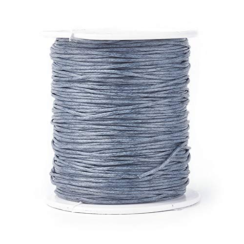 UR URLIFEHALL Ca. 90 m x 1 mm hochwertige graue, gewachste Baumwollschnur, Makramee-Handwerksschnur für Schmuckherstellung von UR URLIFEHALL