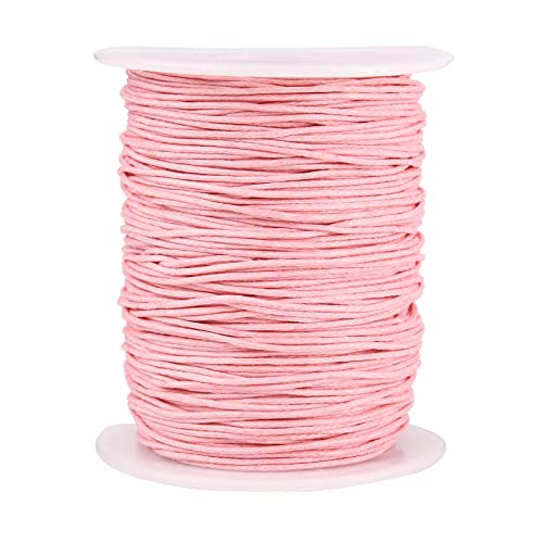 UR URLIFEHALL Ca. 90 m x 1 mm hochwertige rosa gewachste Baumwollschnur, Makramee-Handwerksschnur für Schmuckherstellung von UR URLIFEHALL