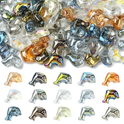 UR URLIFEHALL Delfin-Perlen, galvanisiert, mit Meereslebewesen, für selbstgemachte Armbänder, Halsketten, Ohrringe, Schmuckherstellung, 100 Stück UR URLIFEHALL Delfin-Perlen, galvanisiert, mit Meereslebewesen, für selbstgemachte Armbänder, Halsketten, Ohrringe, Schmuckherstellung, 100 Stück von UR URLIFEHALL