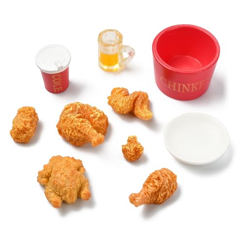 UR URLIFEHALL Miniatur-Ornamente aus Kunstharz, gebratenes Huhn, 3D-Fast-Food-Figuren für Mikro-Landschaften, Tischdekoration, 60 Stück UR URLIFEHALL Miniatur-Ornamente aus Kunstharz, gebratenes Huhn, 3D-Fast-Food-Figuren für Mikro-Landschaften, Tischdekoration, 60 Stück von UR URLIFEHALL