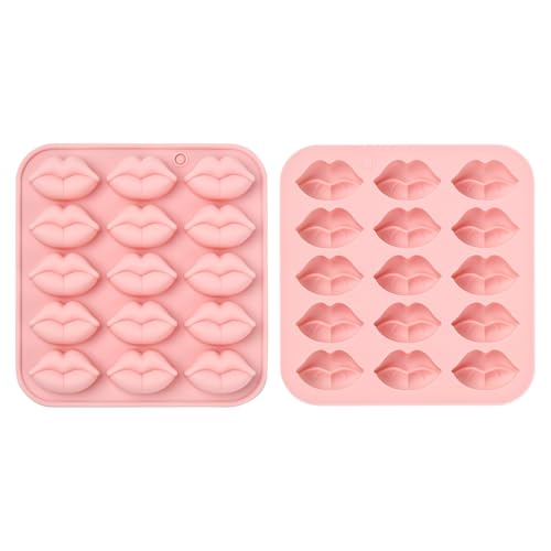 UR URLIFEHALL Silikon-Lippenformen, 15 Mulden, Kusslippen-Form, Schokoladenformen für Kuchendekoration, Fondant, Süßigkeiten, Gelee, Eiswürfel, Basteln, 2 Stück UR URLIFEHALL Silikon-Lippenformen, 15 Mulden, Kusslippen-Form, Schokoladenformen für Kuchendekoration, Fondant, Süßigkeiten, Gelee, Eiswürfel, Basteln, 2 Stück von UR URLIFEHALL