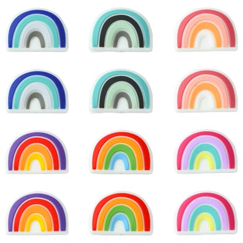 UR URLIFEHALL Silikonperlen in Regenbogenfarben, 12 Stück, 6 Stile, bunte Regenbogen-förmige Perlen für Perlenstifte, DIY, Schmuck, Basteln UR URLIFEHALL Silikonperlen in Regenbogenfarben, 12 Stück, 6 Stile, bunte Regenbogen-förmige Perlen für Perlenstifte, DIY, Schmuck, Basteln von UR URLIFEHALL