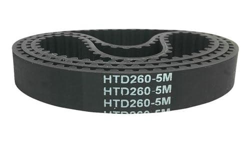 255/260/265/270mm Länge 10/15/20/25mm Breite 5mm Teilung HTD 5M Zahnriemenscheibe Zähne 51 52 53 54 Synchronriemen Motor Gummi Keilriemen(265mm,10mm) von URAGER