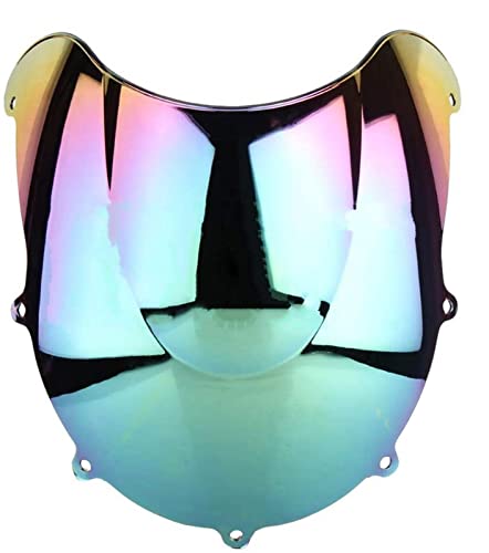 URAGER Motorrad Windabweiser Windschutzscheibe Weiß Double Bubble Screen für Suzuki GSXR 600 750 R SRAD 1996-1999 (Front, Polycarbonat (PC)) von URAGER