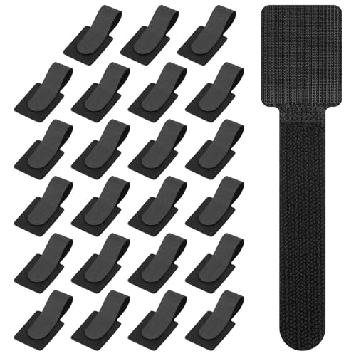 URAQT Klett Kabelbinder, 24 Stück Selbstklebende Klett-Kabelbinder, Kabelklett Klettverschluss für Kabelmanagement, starker Klebstoff für Stoff, für Kabel, Wandbehänge, Auto, Zuhause Organizer,15cm URAQT Klett Kabelbinder, 24 Stück Selbstklebende Klett-Kabelbinder, Kabelklett Klettverschluss für Kabelmanagement, starker Klebstoff für Stoff, für Kabel, Wandbehänge, Auto, Zuhause Organizer,15cm von URAQT