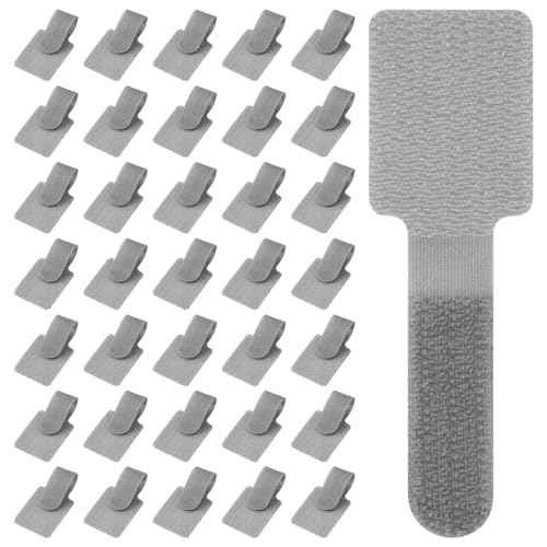 URAQT Klett Kabelbinder, 36 Stück Selbstklebende Klett-Kabelbinder, Kabelklett Klettverschluss für Kabelmanagement, starker Klebstoff für Stoff, für Kabel, Wandbehänge, Auto, Zuhause Organizer,9cm von URAQT