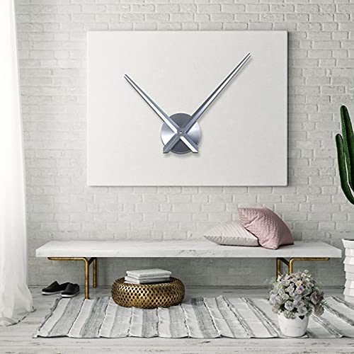 URAQT 3D Wanduhr Uhrwerk & Uhrzeigern Modern für die Wand, mit 2 Nadeln（Silber） von URAQT