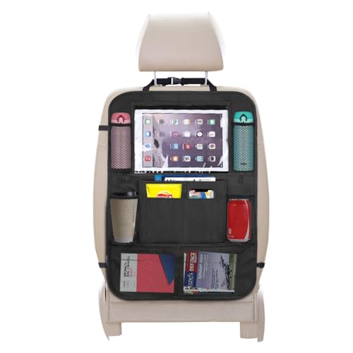 URAQT Auto Rückenlehnenschutz, 1 Stück Rücksitz Autositz Organizer für Kinder, Durchsichtigem iPad Tablet Halter, Autositz-Schoner wasserdicht, Kick Matten Schutz in universeller Passform von URAQT