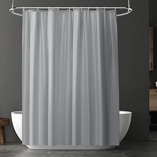 URAQT Duschvorhang, Anti-schimmel Wasserdicht Schnelltrocknend Duschvorhänge, Waschbar PEVA Shower Curtains 180x180 cm mit 12 Duschvorhangringen, Badewanne Shower Curtain (Grau) von URAQT