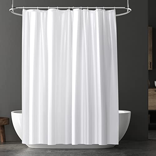 URAQT Duschvorhang, Anti-schimmel Wasserdicht Schnelltrocknend Duschvorhänge, Waschbar PEVA Shower Curtains 180x180 cm mit 12 Duschvorhangringen, Badewanne Shower Curtain (Weiß) von URAQT